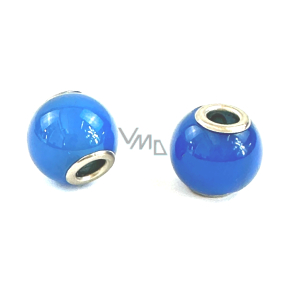 Achat blau, Perlenanhänger rund Naturstein 14 mm, Loch 4,2 mm 1 Stück Achat blau, Perlenanhänger rund Naturstein 14 mm, Loch 4,2 mm 1 Stück