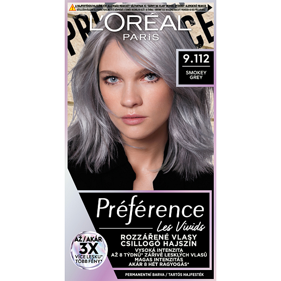 L'oreal Paris Préférence Vivid Colors Haarfarbe, Smokey Grey 9.112