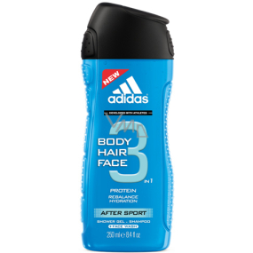 Adidas After Sport 3 in 1 Duschgel für Körper, Haare und Gesicht für Männer 250 ml