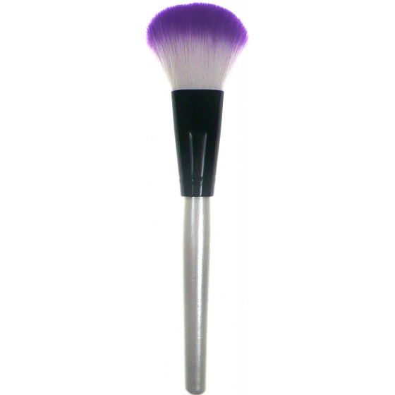 Kosmetikpinsel mit synthetischen Borsten für Puder weiß mit weiß-violetter Spitze 19 cm 30350