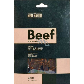 Beef Jerky Original Meat Makers Dünn geschnittene Rindfleischkeulenscheiben, durch Trocknen haltbar gemacht 40 g