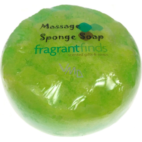 Duftende Dash Glycerine Massageseife mit einem Schwamm, gefüllt mit dem Duft von Gucci Rush Parfüm in gelbgrüner Farbe 200 g