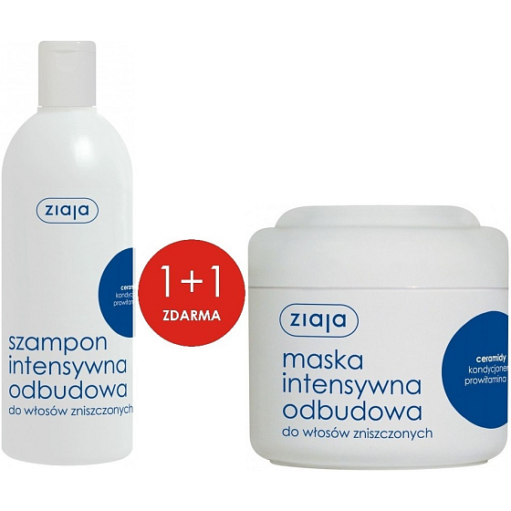 Ziaja Intensive Renewal Shampoo für geschädigtes Haar 400 ml + Intensive Renewal Mask für geschädigtes Haar 200 ml, Duopack