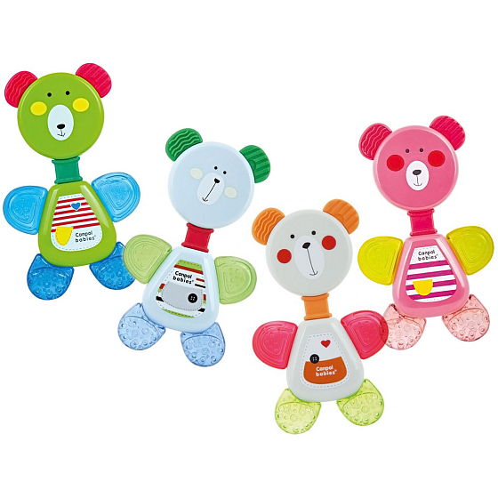 Canpol Babys Rasseln mit kühlendem Bit Teddybär, hilft Zahnfleischschmerzen während der Zahnwachstumsperiode für Kinder ab 0 Monaten 1 Stück
