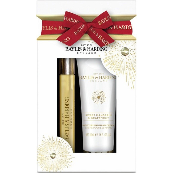 Baylis & Harding Süße Mandarine und Grapefruit Eau de Parfum 12 ml Rollerball + Handcreme 50 ml, Geschenkset
