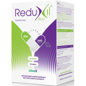Das Nahrungsergänzungsmittel Reduxil Duo hilft bei der Kontrolle des Körpergewichts von 30 Kapseln + 30 Tabletten / 30 Tagen