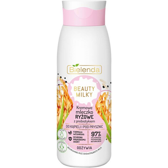 Bielenda Beauty Milky Reismilch mit Probiotika pflegende Duschmilch 400 ml