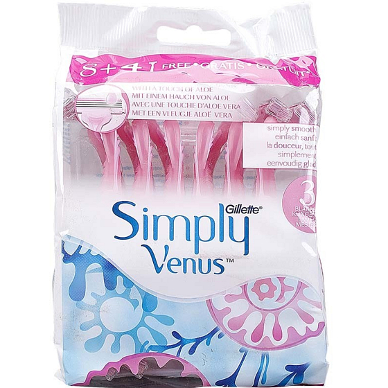 Gillette Venus Simply 3 Klingen Rasierapparate für Frauen 12 Stück