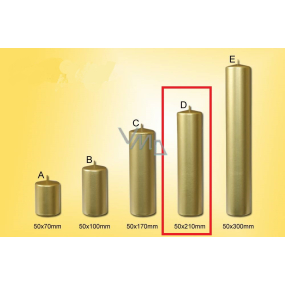 Lima Kerze glatt Metall gold Zylinder 50 x 210 mm 1 Stück