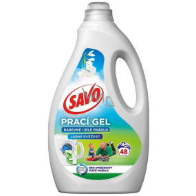 Savo Spring Frische-Waschgel für Weiß- und Buntwäsche 48 Dosen 2,4 l