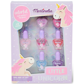 Martinelia Little Unicorn Lipgloss 2 x 2,5 g + Nagellack 5 x 3,6 ml, Kosmetikset für Kinder
