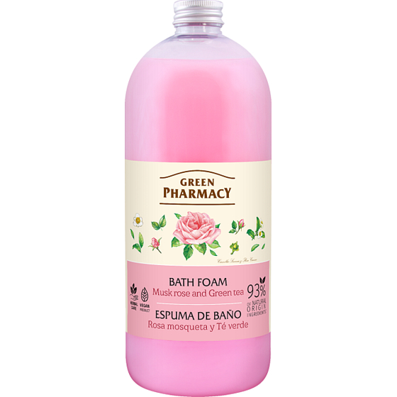 Green Pharmacy Moschus Rose und Grüner Tee Badeschaum 1 l