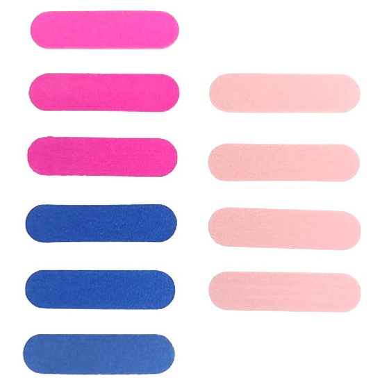 Mini-Nagelfeile, Schleifpapier, Farbmix, 5 cm, 10 Stück