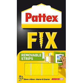 Pattex Fix doppelseitige Klebestreifen, 20×40 mm, Tragfähigkeit bis zu 2 kg, 10 Stück