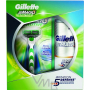 Gillette Mach3 Sensitive Rasierer + Rasiergel 200 ml, Kosmetikset, für Männer