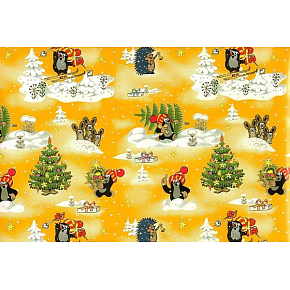 Nekupto Geschenkpapier 70 x 200 cm Weihnachtsmole gelb 1 Rolle