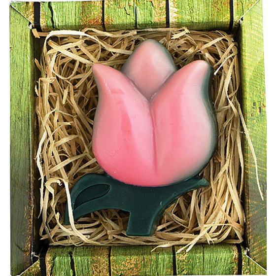 Böhmen Geschenke Tulip rosa handgemachte Toilettenseife in einer Box von 75 g