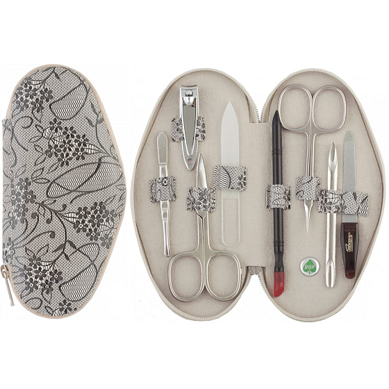 Dup Manicure Hany Leder 8 Stück Beige mit Druckmuster 230401-305