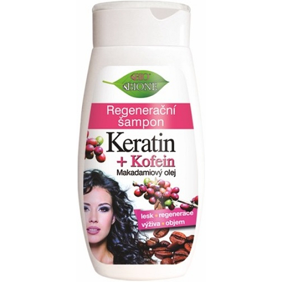 Bione Cosmetics Keratin & Koffein regenerierendes Shampoo für alle Haartypen 250 ml