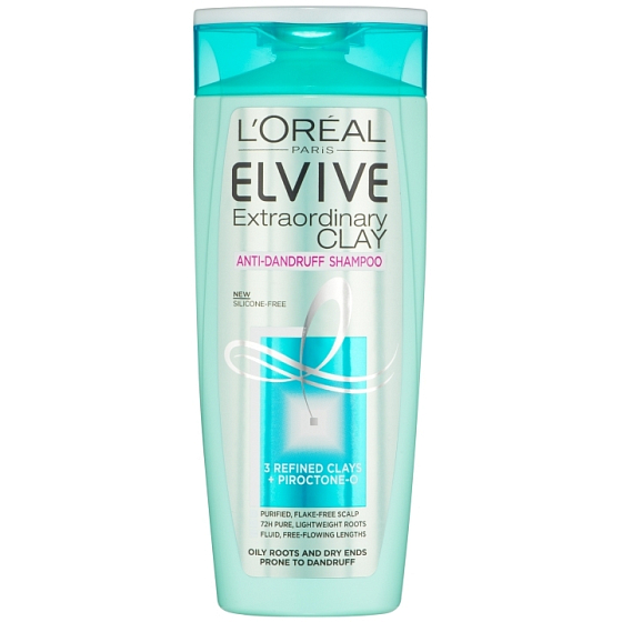Loreal Paris Elseve Extraordinary Clay Anti-Schuppen-Shampoo für schnell schmierendes Haar mit Schuppen 250 ml
