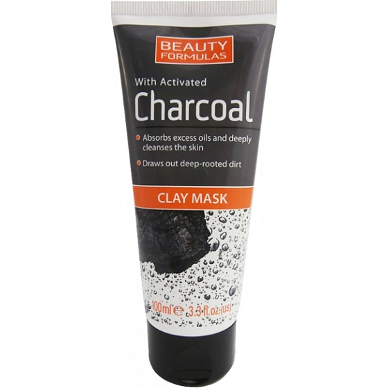 Beauty Formulas Charcoal Clay + Aktivkohle Gesichts- & Halsmaske 100 ml