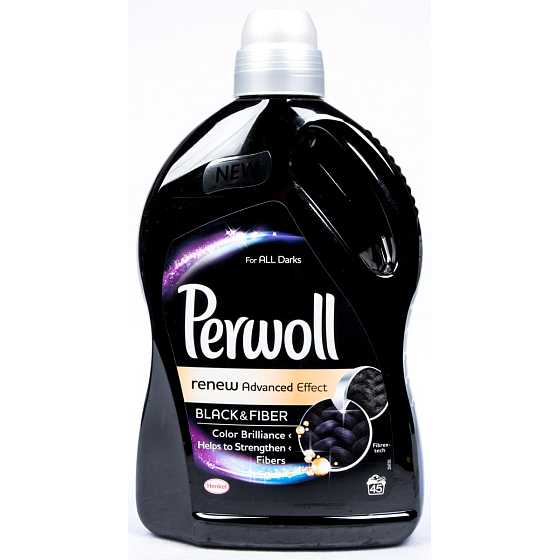 Perwoll Black & Fibre Waschgel stellt eine intensive schwarze Farbe wieder her und schützt vor Formverlust 45 Dosen von 2,7 l