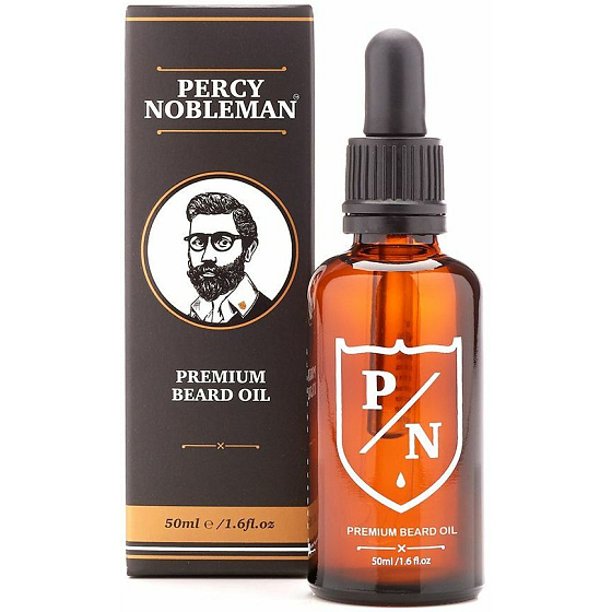 Percy Nobleman Premium Bartöl Premium Bartöl für Männer mit einem holzigen Duft und einem subtilen süßen Vanilleton von 50 ml