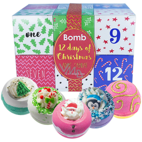 Bomb Cosmetics 12 Tage bis Weihnachten Adventskalender 12 Feiertage Mischung aus Ballistik mit einem Weihnachtsthema 12 x 160 g, Kosmetikset