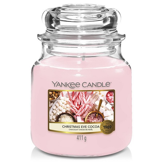Yankee Candle Christmas Eve Cocoa - Weihnachtsabend Kakao Duftkerze Classic mittleres Glas 411 g