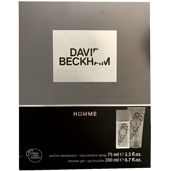 David Beckham Homme Duschgel 200 ml + parfümiertes Deodorantglas für Männer 75 ml, Geschenkset für Männer