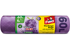 Fino Müllsäcke Zeus Flex Lavendel mit Zugband, 35 µ, 63 × 70 cm, 60 l, 8 Stk