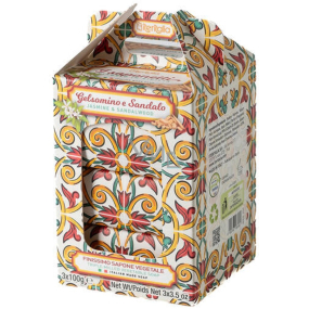 Iteritalia Jasmin und Sandelholz italienische natürliche Toilettenseife 3 x 100 g, Weihnachtsgeschenkset