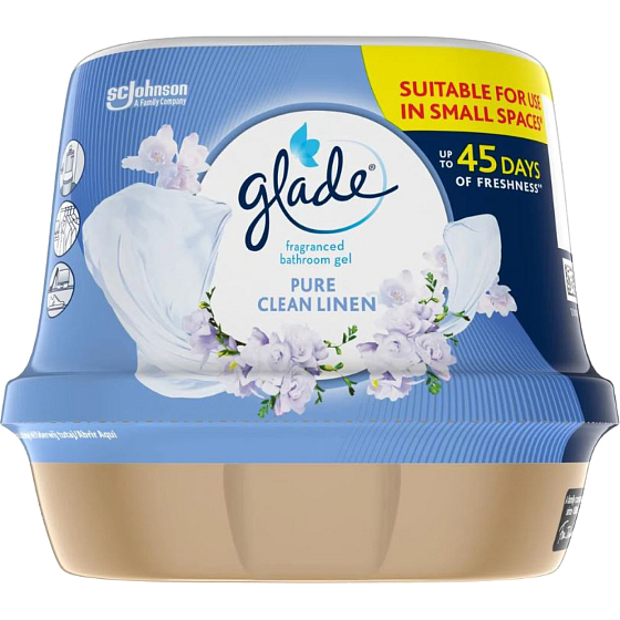 Glade Clean Linen Duftgel für das Badezimmer, 180 g