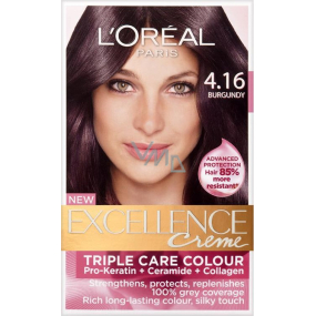 Loreal Excellence Creme 4.16 braune rotviolette Haarfarbe