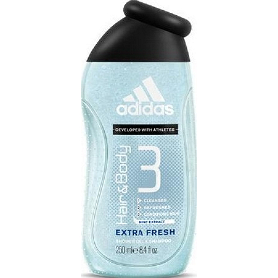 Adidas 3 Extra Fresh Duschgel für Körper und Haare für Männer 400 ml