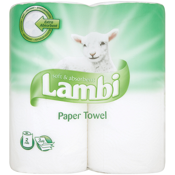 Lambi Soft & Absorbent 3-lagige Papiertücher mit 2 Stück