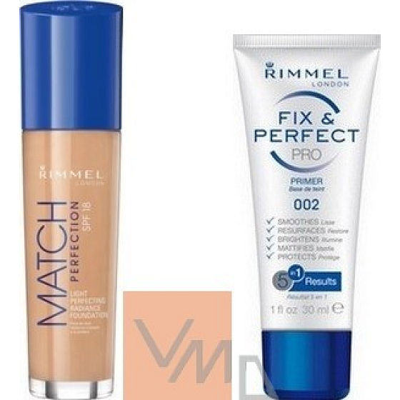 Rimmel London Match Perfection Make-up 200 30 ml + Basis unter Make-up 30 ml