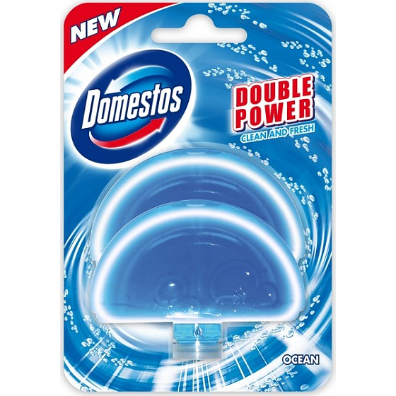 Domestos Double Power Clean und Fresh Ocean WC Flüssigkeitsblock Nachfüllung 2 x 60 ml