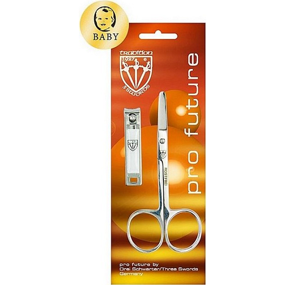 Kellermann 3 Schwerter Pro Future Line abgerundete Nagelschere 1 Stück + Nagelknipser für Kinder FU 3424 1 Stück