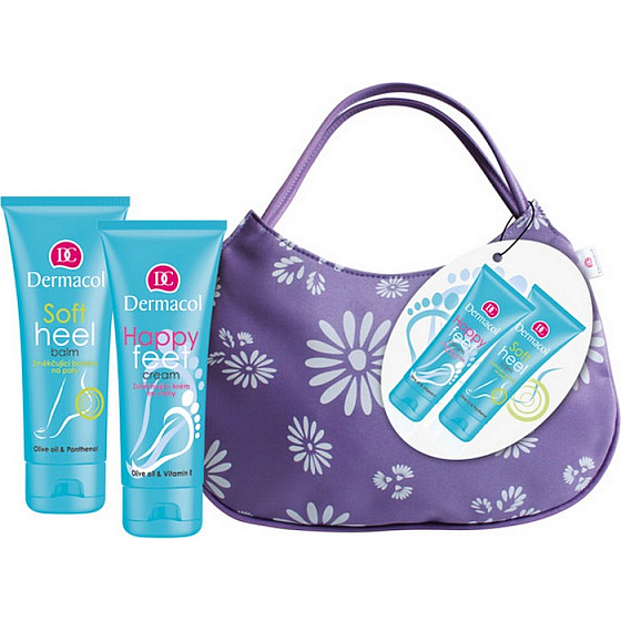 Dermacol Foot Care erweichende Fußcreme 100 ml + erweichender Fersenbalsam 100 ml + Beutel, Kosmetikset