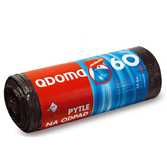 QDoma Müllsäcke schwarz 60 Liter, 60 x 70 cm, 50 Stück