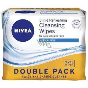 Nivea 3in1 Refreshing Skin Wipes Normal und Dry Skin Duo 2 x 25 Stück
