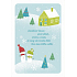 Albi Spielkarte für den Umschlag Zu Weihnachten Zwei Schneemänner Schnee fällt Milan Drobný 14,8 x 21 cm