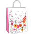 Ditipo Geschenk Papiertüte EKO 18 x 8 x 24 cm weiß, Blumen, Schmetterlinge