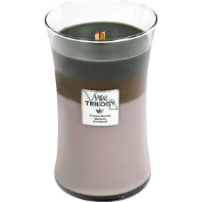WoodWick Trilogy Cozy Cabin - Gemütliche Hütte Duftkerze mit Holzdocht und Deckel Glas groß 609,5 g