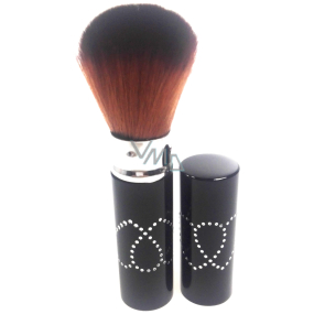 Kosmetikpinsel mit synthetischen Borsten für Puder mit Kappe schwarz 11 cm 30450-06