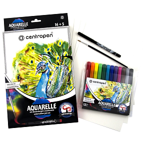 Centropen Aquarelle Aquarellfarben 12er Set + Zubehör