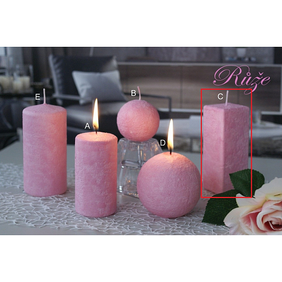 Lima Marmor Duft von Blumen Rosenduftkerze rosa Prisma 45 x 120 mm 1 Stück