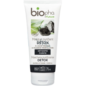 BioPha Detox Reinigungsgesichtsmaske mit schwarzer Holzkohle 75 ml