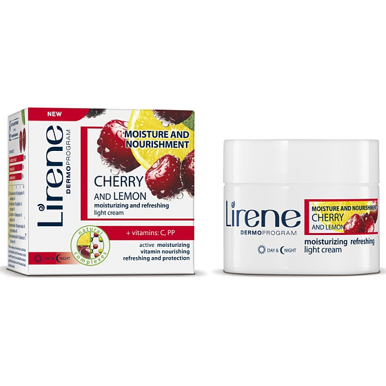 Lirene Feuchtigkeit & Ernährung Kirsche und Zitrone Tages- und Nachtcreme 50 ml